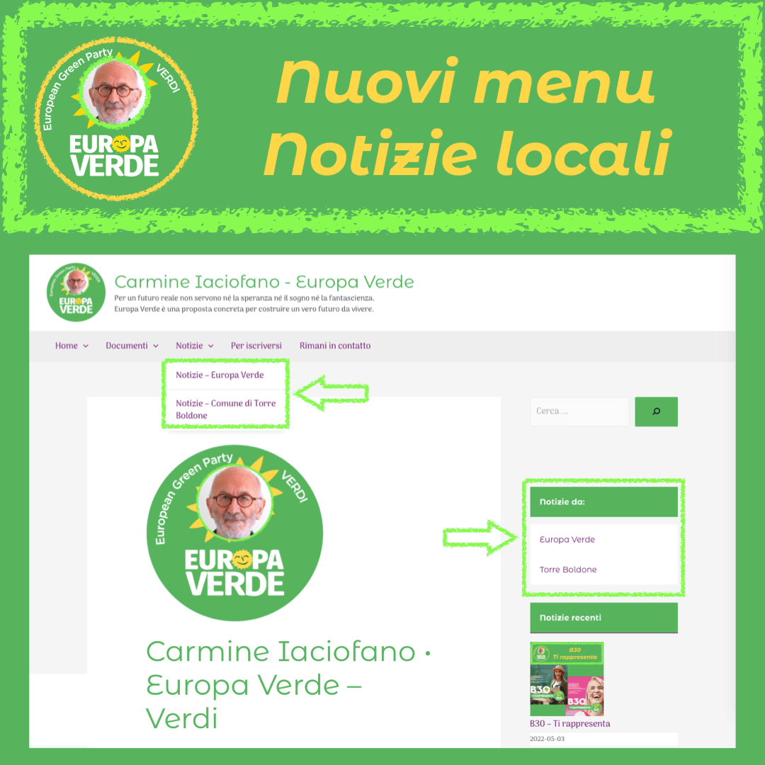 Nuovi menu - Notizie locali